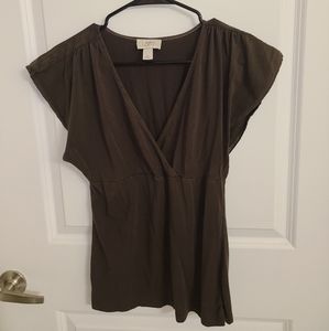 Ann Taylor LOFT gray brown top
